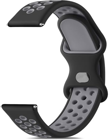 Vancle Uhrenarmband 20mm Herren Damen, Neues Wasserdichtes Silikon Armband 20mm Smartwatch Zubehör Zweifarbiges Atmungsaktives Armbänder für Herren Damen