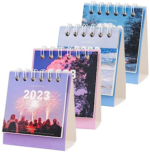 PLAFOPE 4stücke Kleiner Tischkalender Monatskalender Haushalts-tischkalender Papierkalender Mit Klarem Druck Praktischer Tischkalender Für Schreibtisch Hotel Büro Schule Und Andere Anlässe