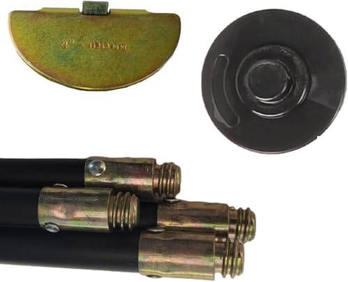 Equip247uk 4 x Drain Rods 100mm Drop Scraper & Plunger Gutter Pipework Cleaning Kit