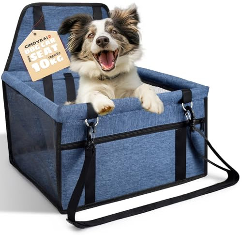 CIMOYBAI Extra Stabiler Hunde Autositz für Rücksitz, Oxford Atmungsaktiv Waschbare Hundeautositz für Kleine bis Mittlere Hunde, Faltbar, Marineblau