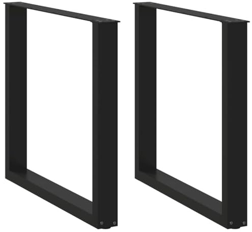 vidaXL Esstischbeine U-Form 2 STK. Schwarz 80x(72-73) cm Stahl