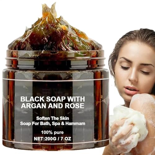 Savon de bain | Savon noir marocain | Savon nettoyant et de beauté pour homme et femme | Savon nettoyant hydratant pour homme et femme | Voyage, maison, voyages d'affaires, camping