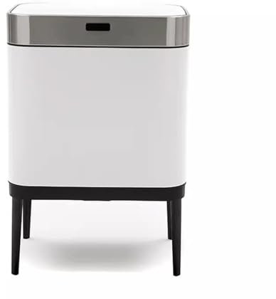XXAD553TY Cubo Basura Sensor Inteligente Bote de Basura clasificado Cocina Gran Capacidad Hogar Acero Inoxidable Luz Oficina de Lujo Sala de Estar Pies Altos Cubo de Basura Cocina(Blanco)