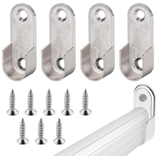 JEYORZY 4 Pezzi Supporto Tubo Armadio, 16mm Prese Asta Armadio, Accessori Armadio Interno, Per L'Estremità Dell'Asta Binario Per Tende e Armadi