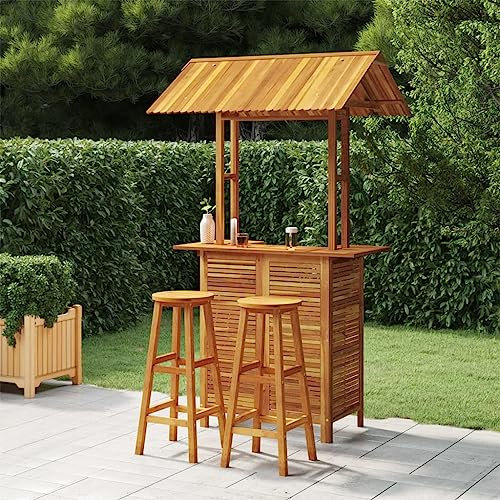 GCHDHAPB Home-Outdoor 3-delat trädgårdsmöbelset, massivt akaciaträ