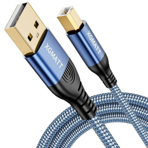 USB Druckerkabel 7M,USB B Drucker Kabel,USB 2.0 Typ B Kabel Hochgeschwindigkeits-Scanner kompatibel mit Lexmark, Dell, HP, Canon, Epson, Xerox, Brother, DAC und mehr, Blau