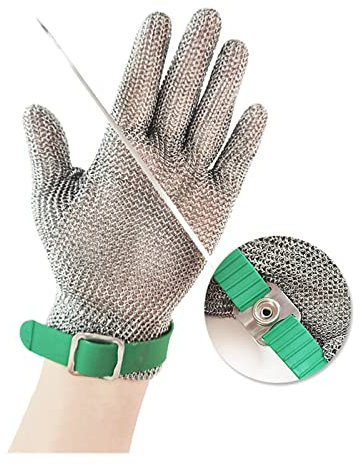 Guanti Antitaglio, Guanti a rete ad anello in acciaio inossidabile Guanti antitaglio resistenti ai coltelli Protezione delle mani Guanti da macellaio da cucina Applicare a intaglio del legno, falegnam