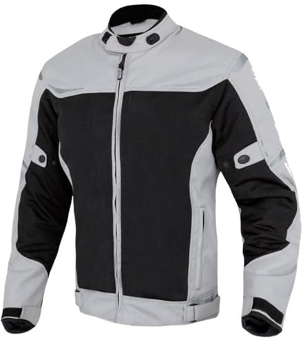 Moore I Chaqueta de Moto Air, Gris/Negro – Alta Ventilación, Protecciones CE, Diseño Deportivo