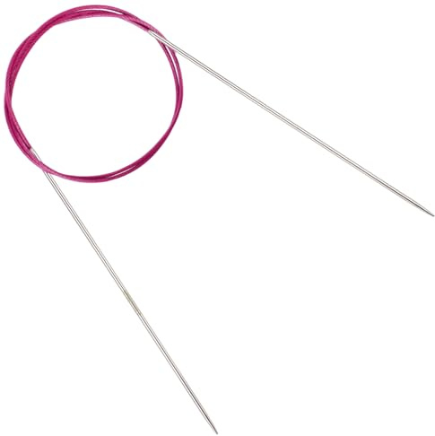 Reessy 2,0 mm Rundstricknadeln 80 cm lang, Edelstahl Rundstricknadel mit flexiblem Kabel, Rundstricknadeln mit markierter Größe, feste Rundstricknadeln für Strickprojekt