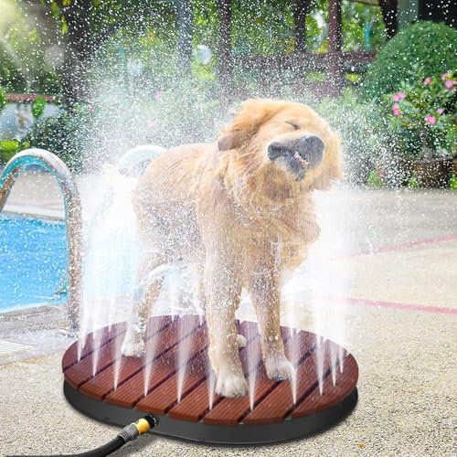 Fiqops Soffione doccia da giardino, 4 m, regolazione in altezza, WPC, per miscelatori di acqua fredda/calda, per piscina con ugelli in rame e borsa per il trasporto, fino a 300 kg, giardino/piscina