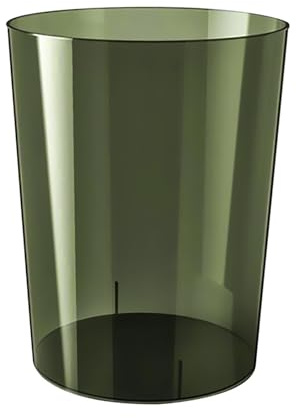 misppro Papelera redonda transparente para papelera, color verde M, cubo de basura para habitación de niños, oficina, cocina, tocador, hogar