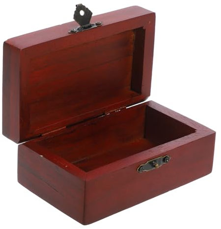 Cabilock Vintage Schmuckkästchen aus Holz Kleine Schmuckbox mit Deckel für Ringe Ohrringe und Retro Schmuckaufbewahrung Handgefertigte Schmuckdose Antikem Design