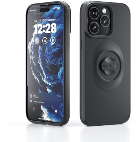 Hülle für iPhone 16 Pro Max Kompatibel mit Garmin Handy-Halterung Fahrrad | Handyhülle mit Vierteldrehungsadapter, Stoßfest, Passgenaue Öffnungen, Schlank, Stabil, Sichere für Fahrradcomputer Halterung
