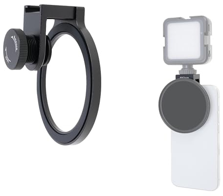 FOTGA Clip-on 67mm Thread Lens Filter Adapter for iPhone 14 15 16 Pro Max 17 Smartphone Cell Phone,Cold Shoe Mount for Micrphone/LED Light,Anti-Slip/Anti-Scratch Lock Knob