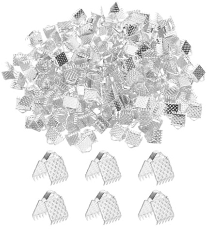 M METERXITY 280-Pack Terminali Per Nastro Con Morsetti, 0.2in/6mm Braccialetto Metallico Segnalibro Pinze Crimpatura Morsetto Pallini Per Creazione Gioielli/Braccialetti/Collane/Fai.