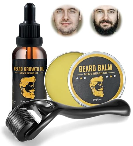 100g Bartbalsam bartpflege Set mit Bartroller,Praktisch bartöl Set Geschenk Herren,Papa Männergeschenke geburtstagsgeschenk