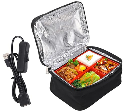 Lunch Box Riscaldante, Scaldavivande Elettrico 5V/9W Scaldavivande Portatile Alimentato tramite USB per Uomo Donna Autoriscaldante Impermeabile per Ufficio/Viaggio/Auto/Hotel/Casa per l'Uso Quotidian