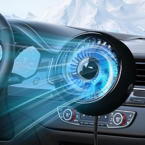 Ventilateur De Voiture USB, Mini-Ventilateur Rotatif à 360° avec 3 Vitesses Et Lumière Led, Puissant Et Silencieux, Base Amovible, Ventilateur Pour Camions, Camping-Cars, Bateaux, Caravanes, Suv Noir