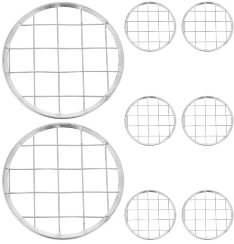 TOVINANNA 86mm Wide Mouth Mason Jar Floral Grid Insert - 8pcs Metal Flower Frog Lids for Vase Arrangement Stability, Silver