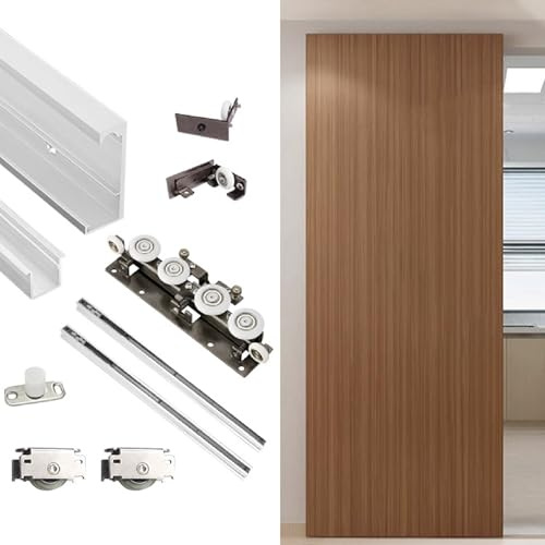 Wansiman Kit per Porte scorrevoli Invisibili,Binario Porta Scorrevole Invisibile,Kit per Porta Invisibile,Funzionamento Fluido,Design Invisibile,Adatto per camere da Letto