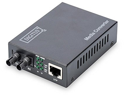 Digitus DN82110 Convertitore 10/100/1000 Gigabit Media Converter Rj45 Fibra Ottica St 1000Base-Sx,, RJ45/ST - 850nm - Gigabit, Multimode