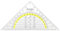 Westcott Transportador 14 cm | Transportador de plástico transparente con escala amarilla | Escala técnica y transportador para escuela, universidad u oficina | E-10130 00