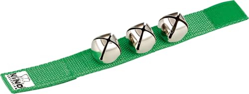 Nino Percussion Wrist Bell Instrument - Musikinstrument für Kinder ab 4 Jahren - Mit Klettverschluss - Nylon, Grün (NINO961GR) | Musikinstrument für Kinder ab 4 Jahren, mit Klettverschluss, Nylon