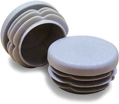 ajile – 4-teilig – Endstück mit Lamellen rund für Rohre von Durchmesser 60 mm – grau – epr360-m