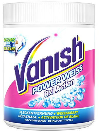 Vanish Oxi Action Poweweiss Pulver, Wäsche-Weiss und Fleckenentferner, 1er Pack (1 x 600 g)