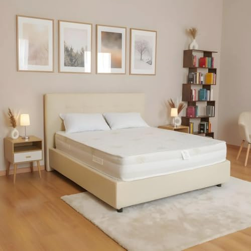 Materassimemory.eu - Madrass för enkelsäng Top Air 90 x 200 25 cm hög med 7 differentierade zoner, aloe vera-beläggning, gratis kudde som andas, anti-kvalster, tillverkad i Italien