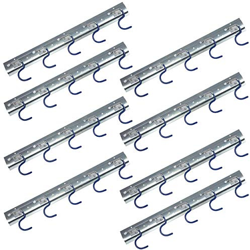 ONVAYA Geräteleiste 50 cm Stahl | Gerätehalter | Wandhalterung | Ordnungsleiste | Aufbewahrung | Werkzeughalter (8 er Set)