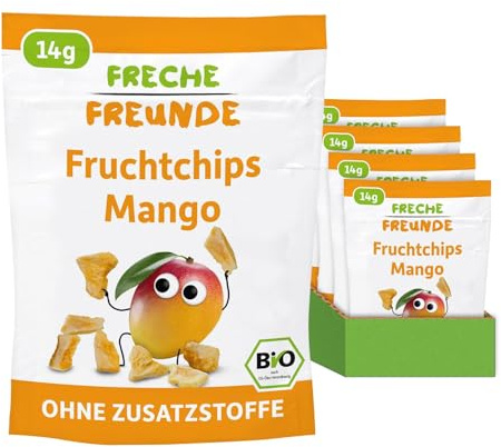 FRECHE FREUNDE Bio Fruchtchips Mango, gefriergetrocknete Früchte (12x14g)