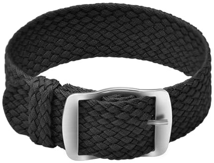 ULLCHRO Unisex Perlon Nylon Armband mit Edelstahl Silberne Schnalle