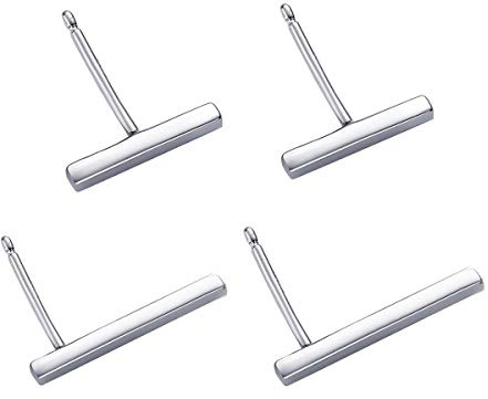 SLUYNZ 925 Sterling Silber Bar Ohrstecker Set für Frauen Damen Zwei Paar Quadratische Flache Bar Ohrstecker