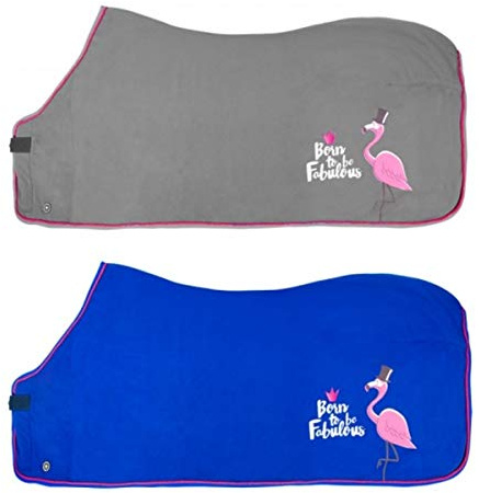 PFIFF 102521 Fleecedecke 'Fabulous Flamingo', grau 145