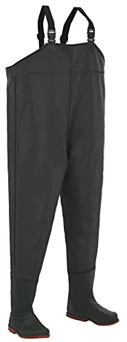 vidaXL Wathose Grün Gr. 42 Anglerhose Angelhose Teichhose Watstiefel Stiefeln