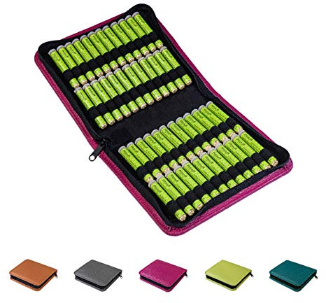 Homöopathische Taschenapotheke, Globuli-Tasche zum Buch MaxiQuickfinder Homöopathie (GU) von Dr. Markus Wiesenauer, gefüllt mit 48 Globuli-Röhrchen (Glas), aus echtem Leder (beeren-rot)