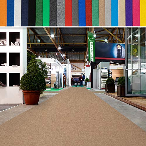 casa pura Messeteppich bis 40 m Länge - Nadelfilz Meterware als Hochzeitsteppich Rollteppich Eventteppich VIP Teppich - Auslegware für Privat & Gewerbe (beige, 200x1000 cm)