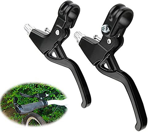 QKTYB 1 Pair Bicycle Brake Levers Universal Full Aluminium Alloy BMX Brake Levers Hand Brakes for MTB/BMX Mountain Road Bike Bicycles Brake Handle 2.2cm Diameter (Black)