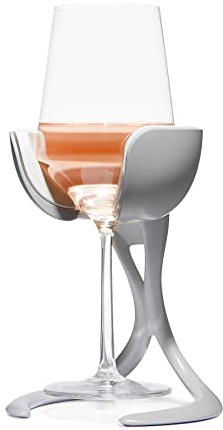 VoChill Persönlicher Weinkühler | Halten Sie die Kälte ohne Ihr Glas aufzugeben Neues Must-Have-Wein-Zubehör teilbare und wiedergefrierbare Kühl-Wiege Aktives Kühlen von Stielgläsern Stein, Single