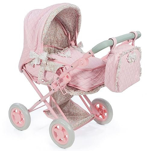 Diset La Nina - Cochecito/Silla para muñecas Violeta Rosa Flor (37X65X44 Cm)
