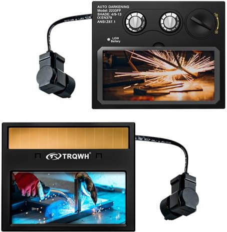 TRQWH Welding Lens - Solar Auto Darkening Welding Helmet Lens True Color Technology with 2 Arc Sensor Ajustable Shade Range 4/9-13 Automatic LCD Lens (TRQ-2233FF)