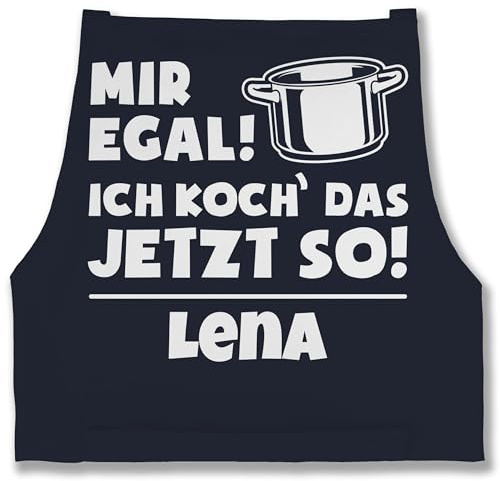 Geschenk mit Namen personalisiert by Shirtracer - Schürze - Kochschürze - Mir egal ich koch das jetzt so - mit Name