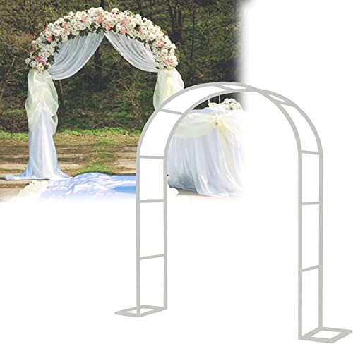Arcos De Rosas para Bodas, Arco De Metal para Exteriores, Arco De Jardín Blanco/Negro con Base, Pérgola De Metal para Jardines, Villas, Patios, Ancho Lateral: 40cm,Blanco,300x220x40CM