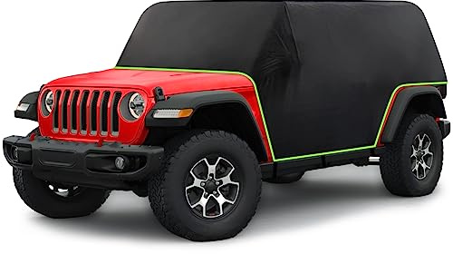 BORDAN Waterproof Cab Cover for Jeep Wrangler JK JL 4 Door with Hardtop Removed, with 420D Oxford Fabric Cab Car Cover (Black)