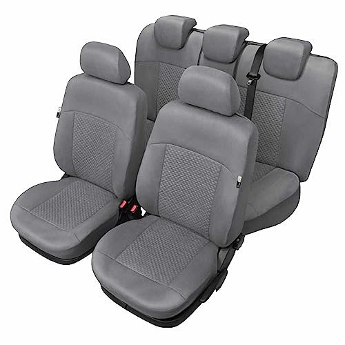 Saferide Autositzbezüge Autositzschoner Sitzbezüge Kompatibel mit FIAT 500L (12-) Auto Sitzbezug Grau Autositzauflage Autositz Sitzauflagen Tuning Auto Zubehör Innenraum