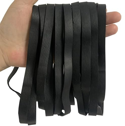 Qikaara 40 elastici grandi in gomma nera, larghezza 10 mm, circonferenza 380 mm, resistenti per la casa, il lavoro, l'ufficio, la scuola