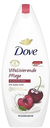 Dove Duschgel Kirsche & Chia Milch mit 3-fach Feuchtigkeitskomplex Duschbad für sofort weiche Haut 250 ml 1 Stück