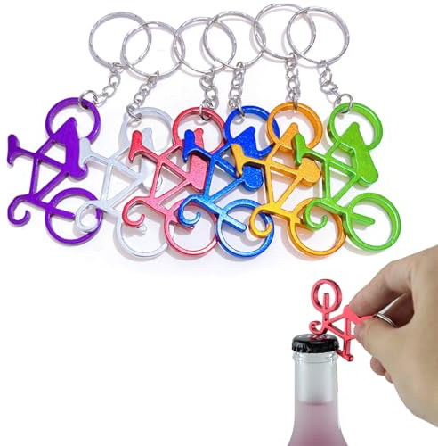 PHCOZY 6-Stück Flaschenöffner-Schlüsselanhänger - Fahrrad-Bieröffner, Mini-Flaschenöffner