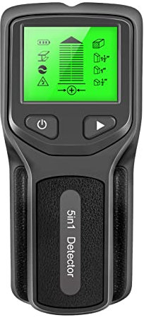 Leitungssuchgerät, 5 in 1 Leitungssucher Ortungsgerät Stromleitung Kabelfinder Strommessgerät Wand mit LCD-Display, Präzise Positionierung Stud Finder für Alle Baustoffe